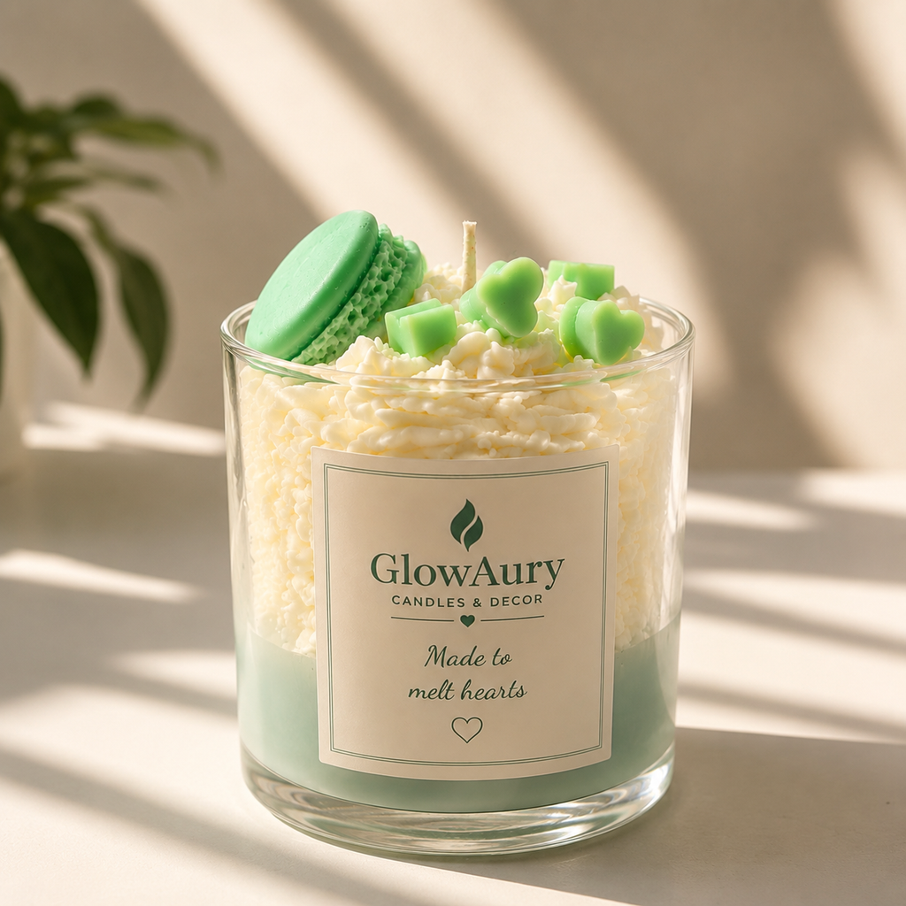 ✨ GlowAury Strawberry Cream Swirl Candle