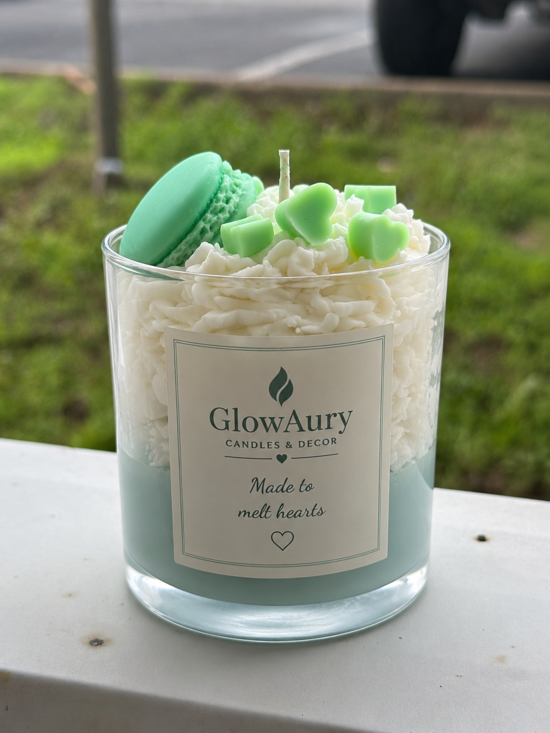 ✨ GlowAury Strawberry Cream Swirl Candle