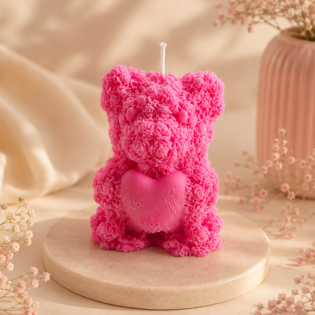 Cute Mini Pink Bear Aroma Candle 54g